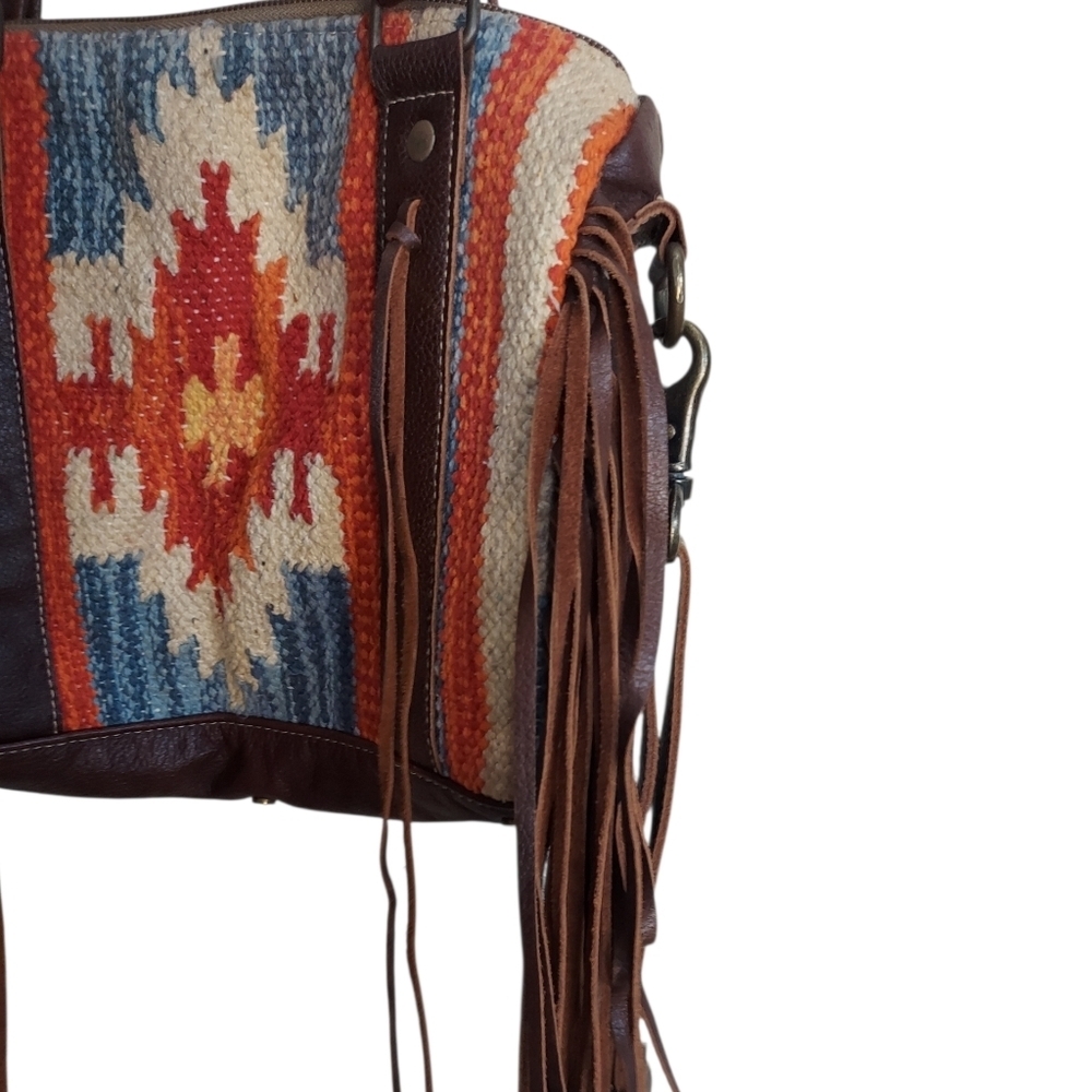 Myra Western Fringed Aztec Crossbody - Picture 5 of 15